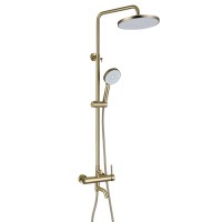 ΣΤΗΛΗ ΝΤΟΥΣ 3 ΕΞΟΔΩΝ ΠΛΗΡΗΣ PVD*ΧΡΥΣΗ ΣΑΤΙΝΕ-BRUSHED GOLD ROUND 